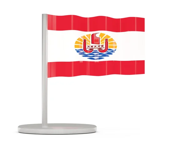 Pin con bandera de la polinesia francesa — Foto de Stock