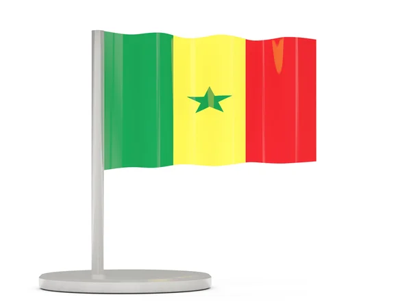 Anstecknadel mit senegalesischer Flagge — Stockfoto