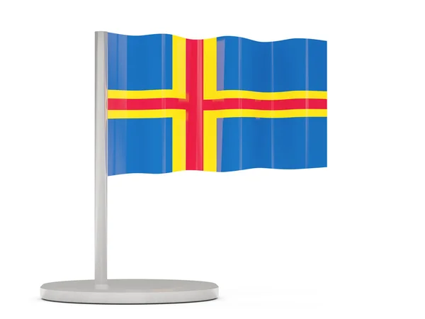 Pin con bandera de aland islas — Foto de Stock