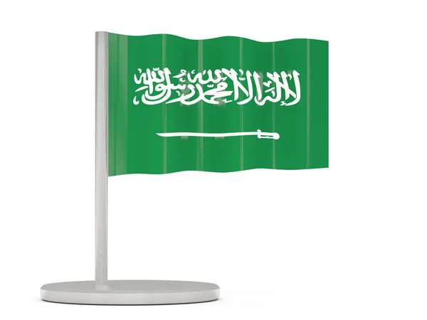 Pin with flag of saudi arabia — Stock Photo, Image