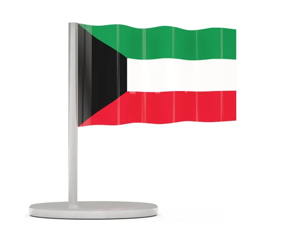 Пин с флагом Кувейта — стоковое фото