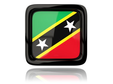 Saint kitts ve nevis bayrağı ile kare simgesi