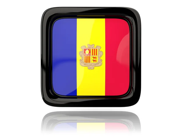 Square icon with flag of andorra — Stock Photo, Image