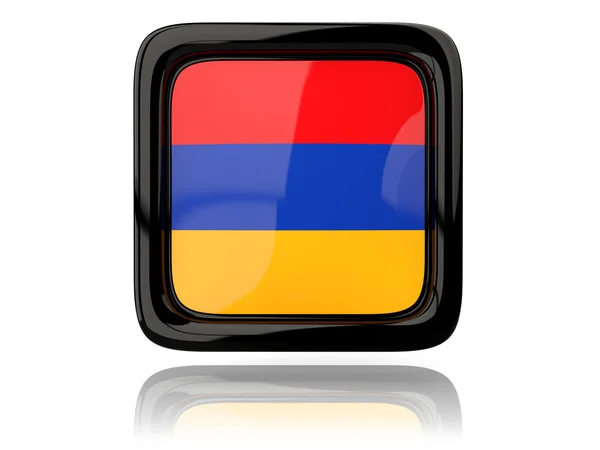 Vierkante pictogram met de vlag van Armenië — Stockfoto