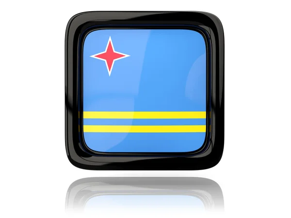 Square icon with flag of aruba — Stock Photo, Image