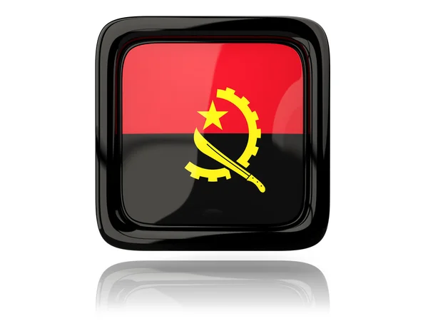 Vierkante pictogram met de vlag van angola — Stockfoto