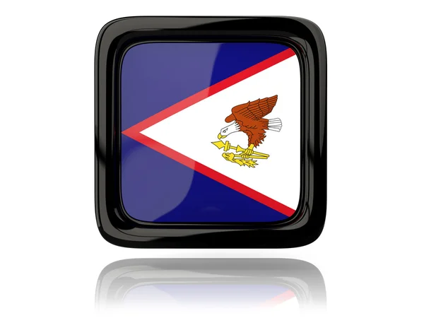 Square icon with flag of american samoa — Stock Photo, Image