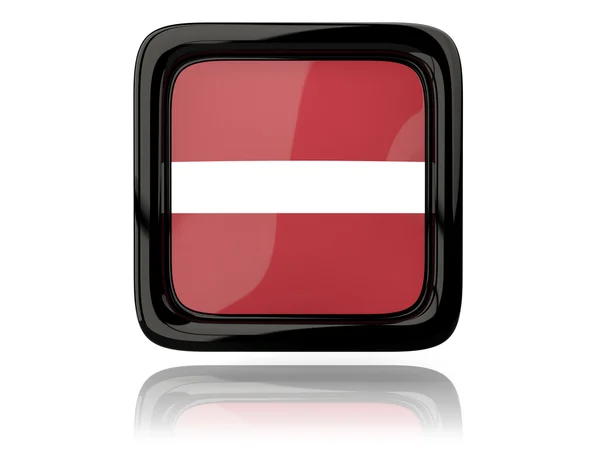 Icono cuadrado con bandera de latvia — Foto de Stock