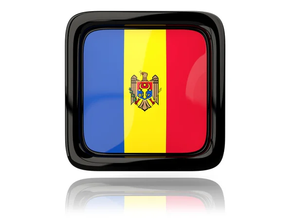Square icon with flag of moldova — Stock Photo, Image
