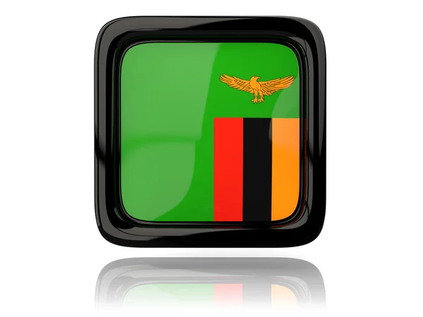 Square icon with flag of zambia — Stock Photo, Image