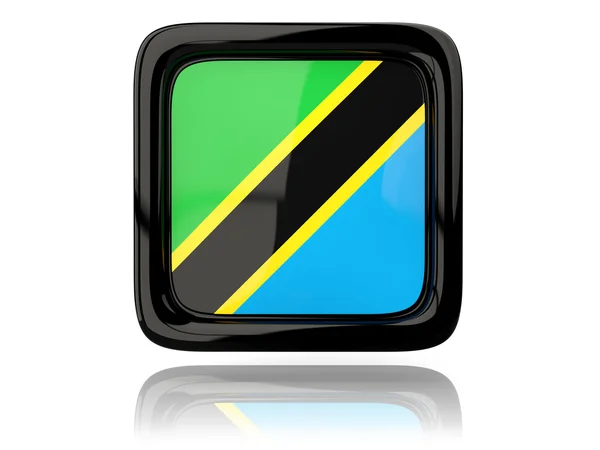 タンザニアの旗の正方形のアイコン — ストック写真