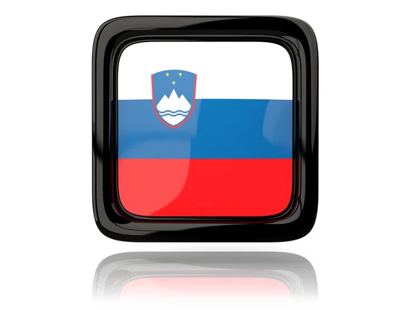 Ícone quadrado com bandeira de slovenia — Fotografia de Stock