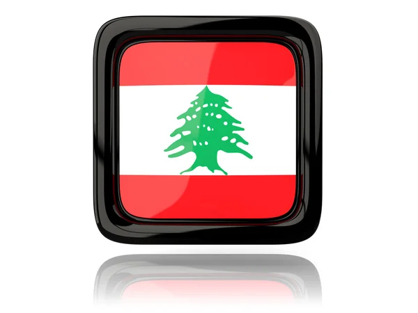 Square icon with flag of lebanon — Stock Photo, Image