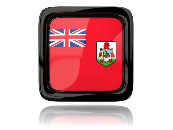 Fyrkantig ikon med flagga bermuda — Stockfoto