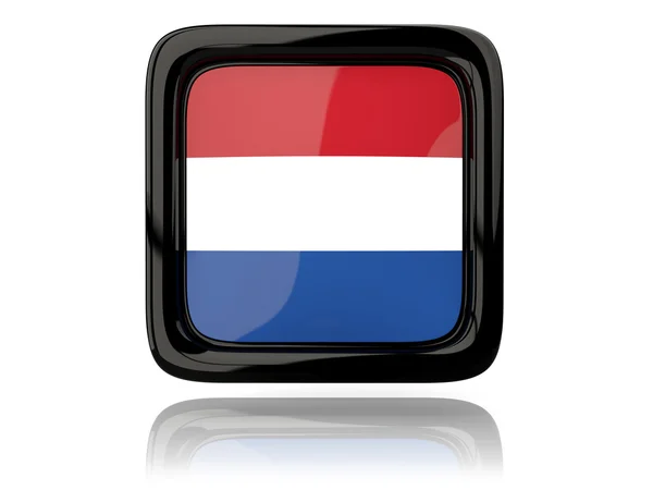 Vierkante pictogram met de vlag van Nederland — Stockfoto