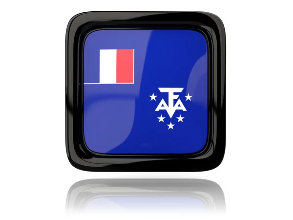 Ícone quadrado com bandeira de territórios do sul franceses — Fotografia de Stock