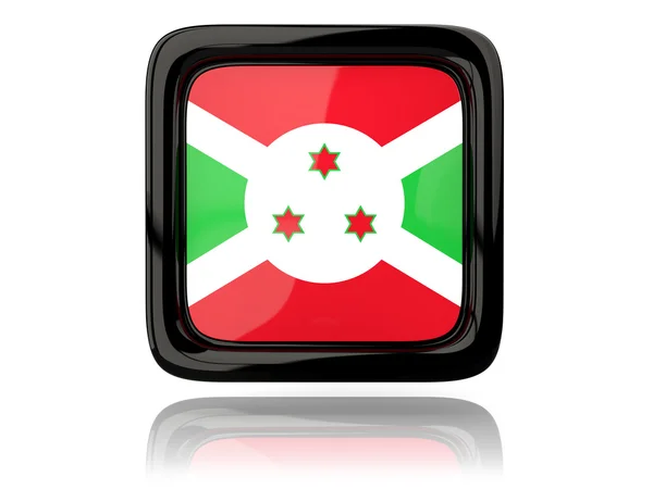 Icono cuadrado con bandera de burundi —  Fotos de Stock