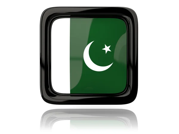 Fyrkantiga ikonen med flagga i pakistan — Stockfoto