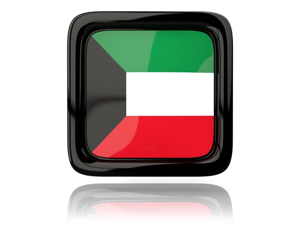 Square icon with flag of kuwait — Stock Photo, Image