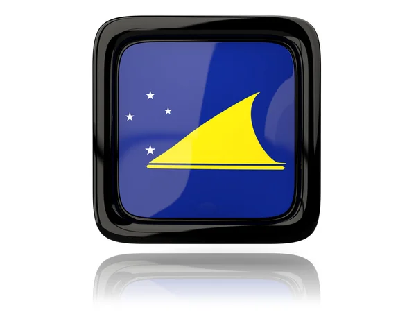 Ícone quadrado com bandeira de tokelau — Fotografia de Stock