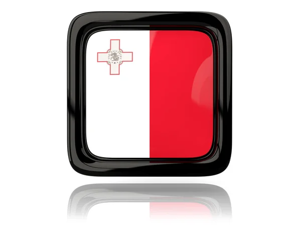 Ícone quadrado com bandeira de malta — Fotografia de Stock