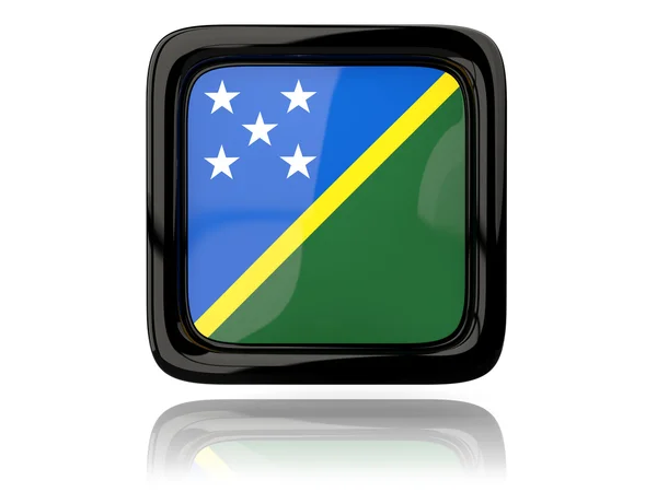 Square icon with flag of solomon islands — Stock Photo, Image