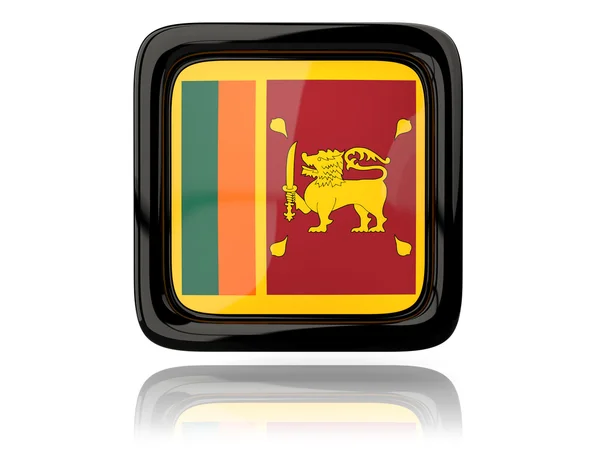 Ícone quadrado com bandeira de sri lanka — Fotografia de Stock