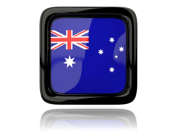 Fyrkantig ikon med flagga Australien — Stockfoto