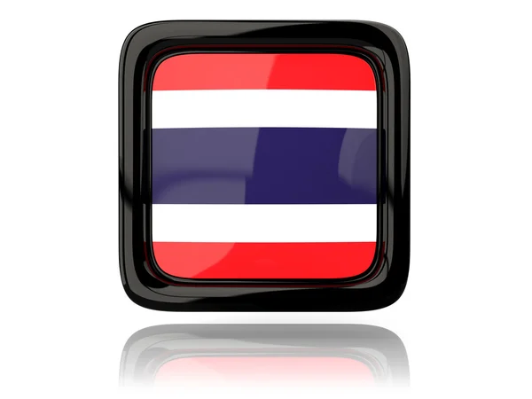 Icona quadrata con bandiera thailandese — Foto Stock
