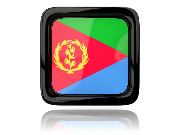 Квадратная икона с флагом Эритреи — стоковое фото