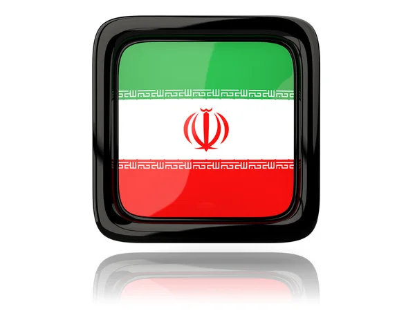 Vierkante pictogram met de vlag van iran — Stockfoto