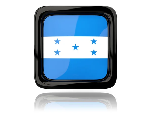 Ícone quadrado com bandeira de honduras — Fotografia de Stock