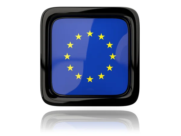 Ikona kwadratu z flaga Unii Europejskiej — Zdjęcie stockowe