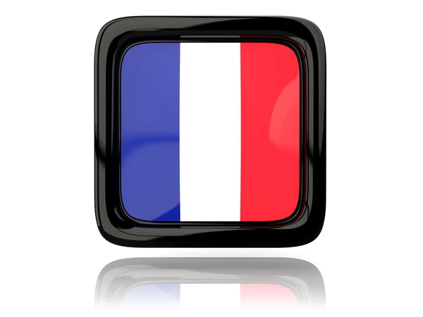 Τετράγωνο εικονίδιο με τη σημαία της Γαλλίας — Φωτογραφία Αρχείου