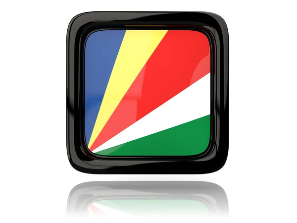 Icono cuadrado con bandera de seychelles — Foto de Stock