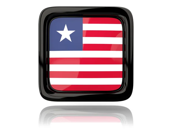 Квадратна іконка з прапором Ліберії — стокове фото