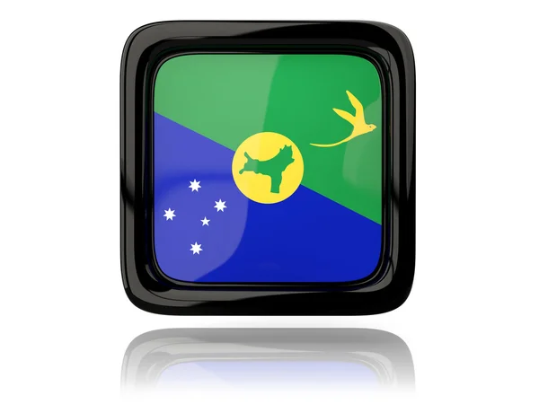 Ícone quadrado com bandeira da ilha de Natal — Fotografia de Stock