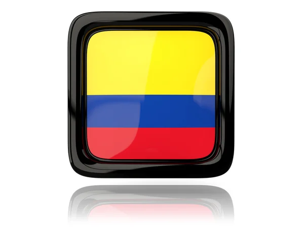 Négyzet alakú ikon a Kolumbia zászlaja — Stock Fotó