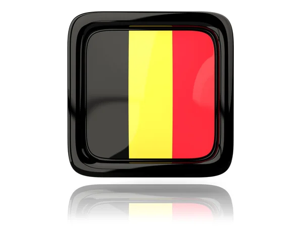 Icona quadrata con bandiera del belgio — Foto Stock
