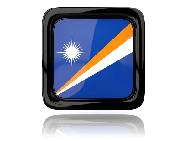 Icono cuadrado con bandera de las islas marshall —  Fotos de Stock