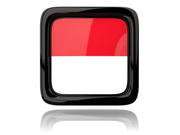 Ícone quadrado com bandeira de indonésia — Fotografia de Stock