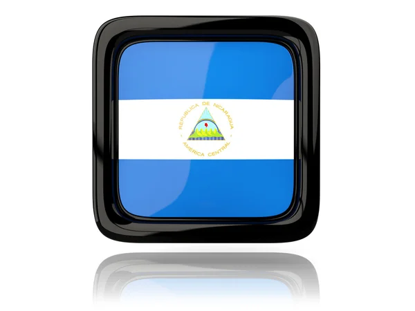 Vierkante pictogram met de vlag van nicaragua — Stockfoto