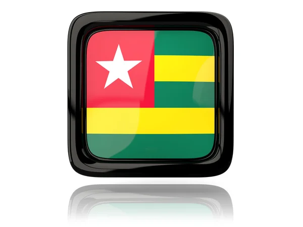 Quadratische Ikone mit Flagge von Togo — Stockfoto