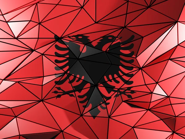 アルバニアの旗と三角形の背景 — ストック写真