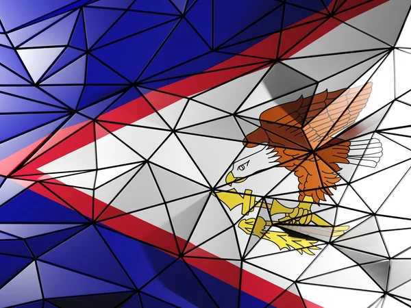 アメリカ領サモアの旗と三角形の背景 — ストック写真