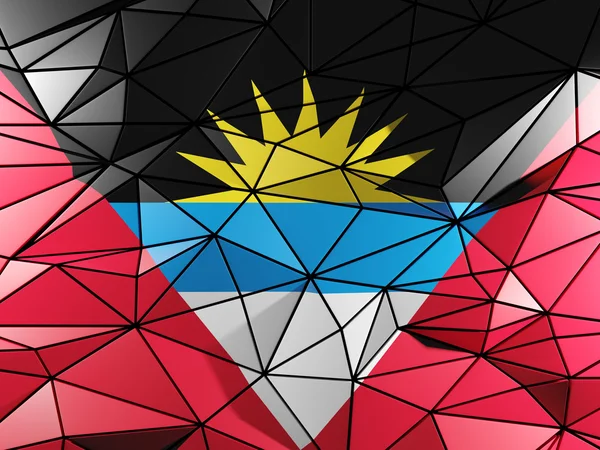 Fond triangle avec drapeau d'Antigua et Barbuda — Photo