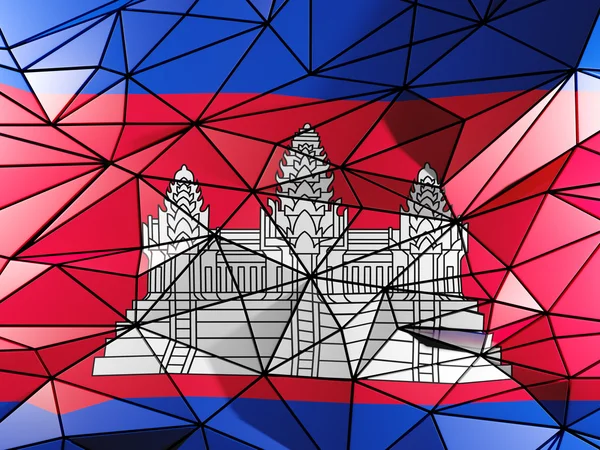 カンボジアの旗と三角形の背景 — ストック写真