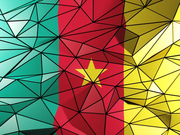 カメルーンの国旗と三角形の背景 — ストック写真