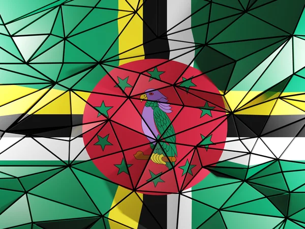 Fond triangle avec drapeau de la Dominique — Photo