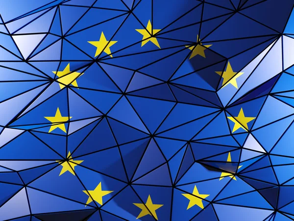 Fundo triangular com bandeira da união europeia — Fotografia de Stock